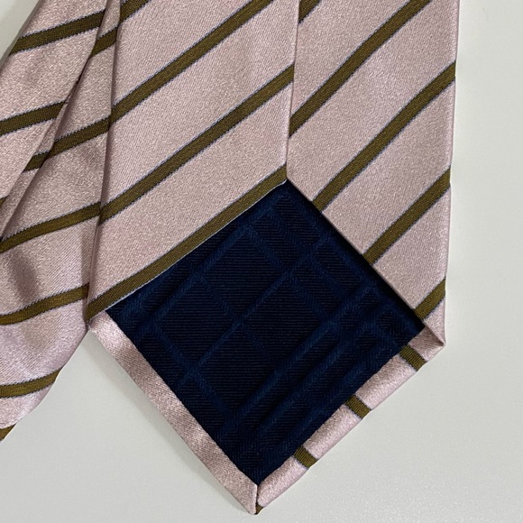 Burberry Tie Silk Pink Striped - Picture 5 of 5